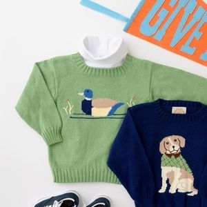 TBBC Isaac’s Intarsia Sweater Grenada Green Mallard